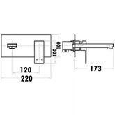 Acl Rosa Wall Combination Mixer Chrome
